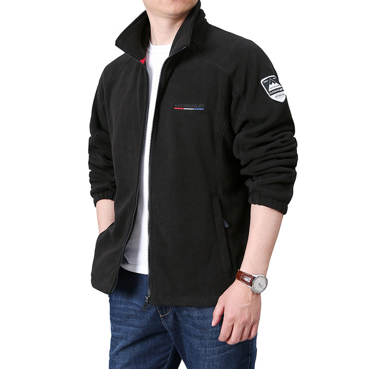 Men's fleece outdoor jacket with stand-up collar and full zip Mune Fashion