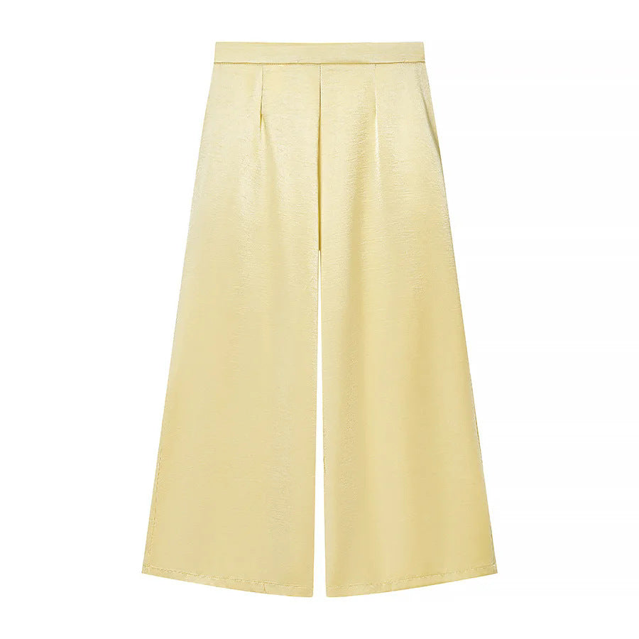 Women's elegant two-piece set with wrap blazer, figure-flattering tie belt, and wide palazzo pants Mune Fashion