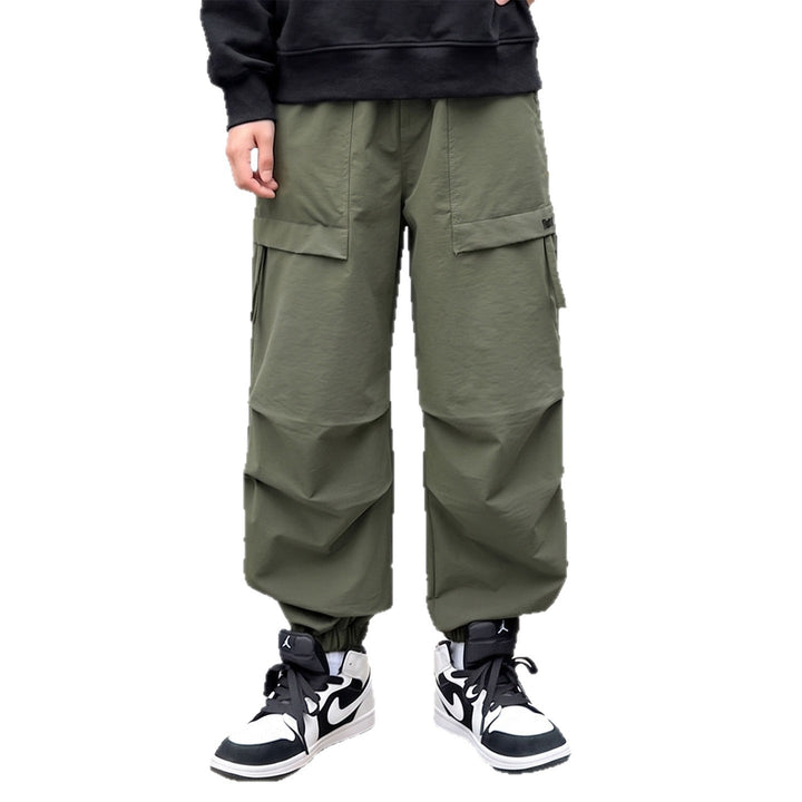 Men's Casual Cargo Pants with Elastic Waistband and Functional Pockets Mune Fashion