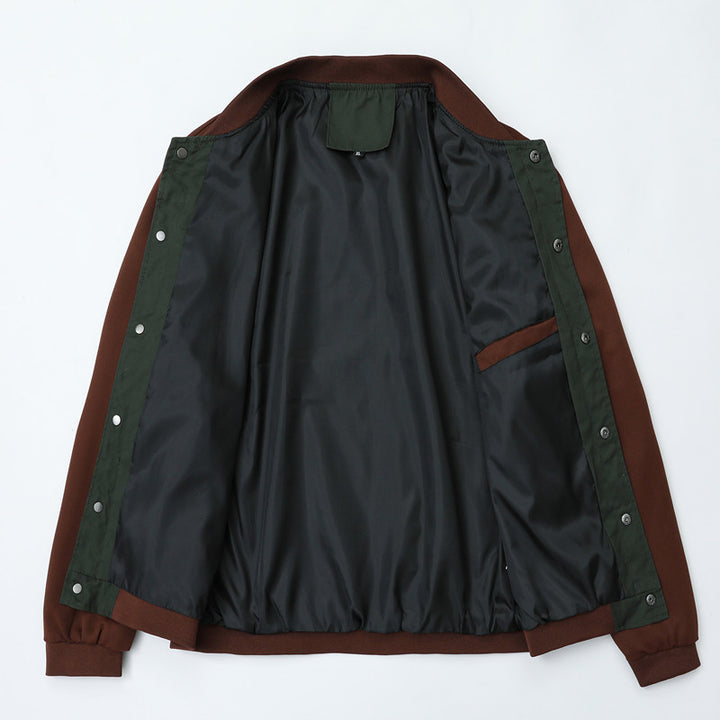 Men's sporty-elegant college jacket with button placket and contrasting inserts Mune Fashion