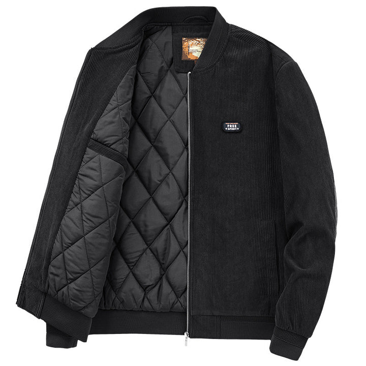 Men's corduroy blouson with quilted thermal lining and ribbed cuffs Mune Fashion