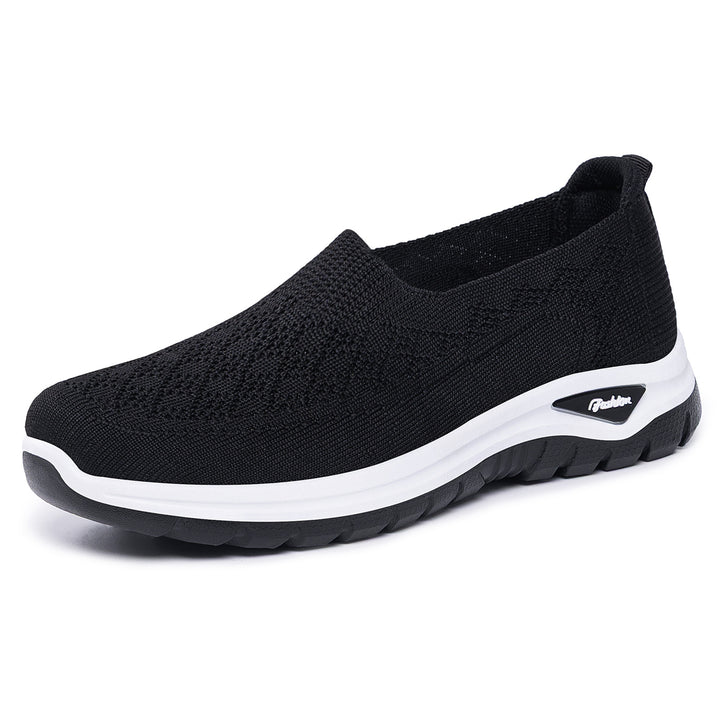 Women's knitted slip-on comfort walker with memory footbed, elastic sock entry and non-slip profiled sole Mune Fashion