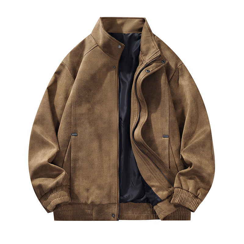 Men's Elegant Transitional Jacket with High-Closin Collar and Practical Pockets Mune Fashion