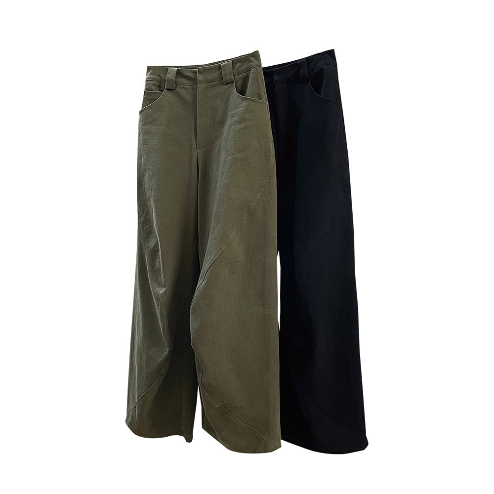 Women Wide High-Waist Cargo-Baggy Pants with Flap Pocket Mune Fashion