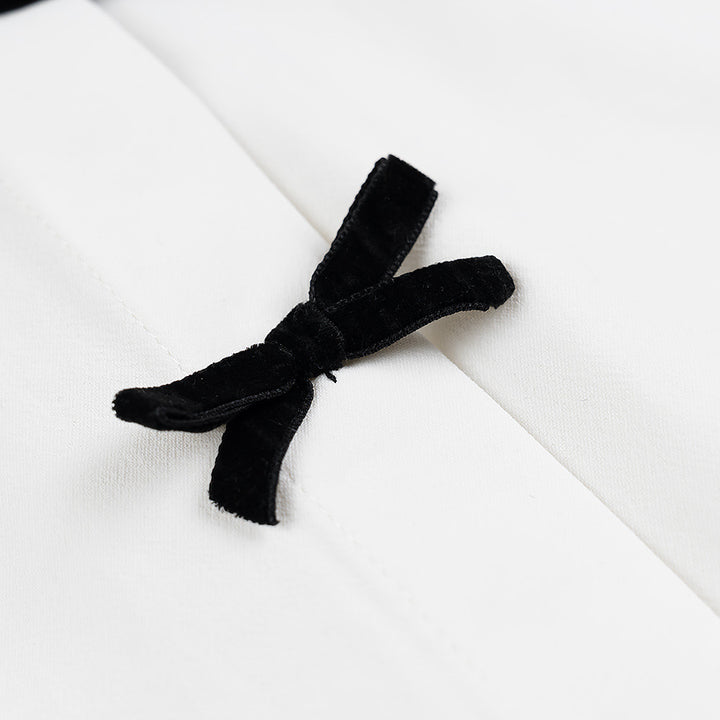 Ladies nan lightweight long sleeve blouse with concealed button placket and decorative bow details Mune Fashion