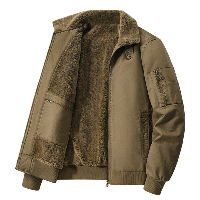 Men's  thermal sherpa-lined utility bomber jacket with inner zip stash pocket Mune Fashion
