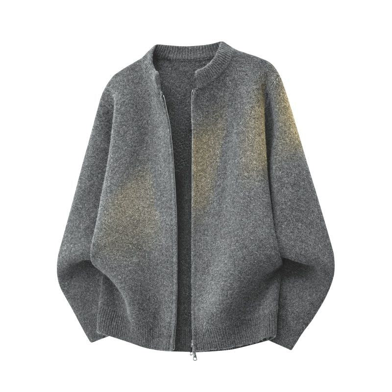Women's Oversize Polo Collar Knit Sweater with Button Placket and Ribbed Hem Mune Fashion