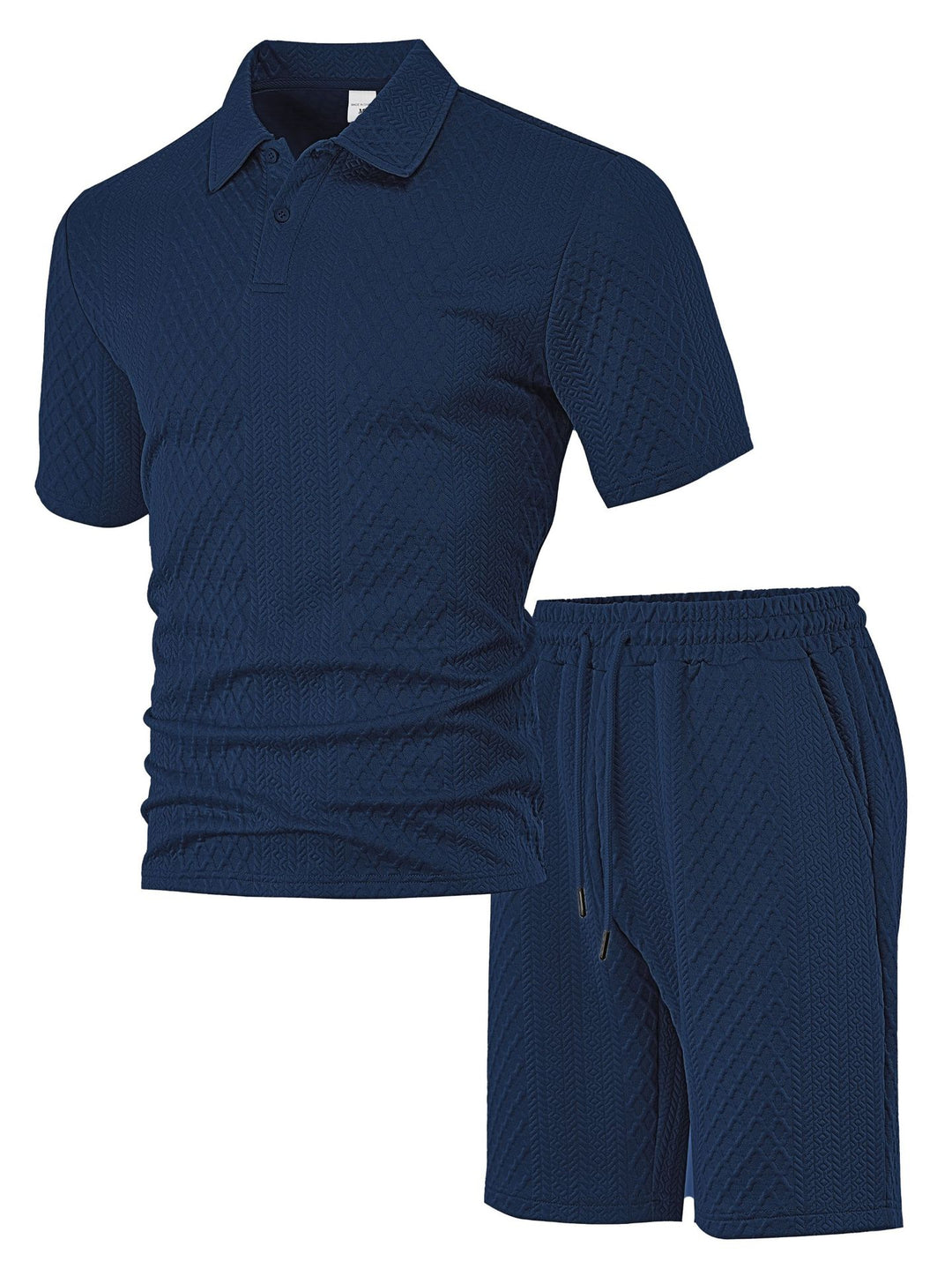 Men's structured polo shirt and bermuda shorts set made of quilted cotton blend Mune Fashion