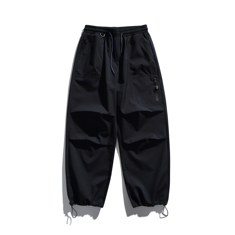Unisex Technical Cargo Jogger Pants with Elastic Waistband, Zipper Pocket and Drawstring Mune Fashion