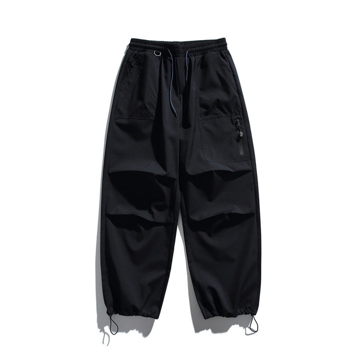 Unisex Technical Cargo Jogger Pants with Elastic Waistband, Zipper Pocket and Drawstring Mune Fashion