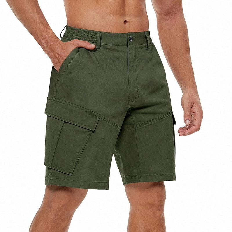 Men's button waistband Bermuda shorts with partially elastic back and applied flap pockets Mune Fashion
