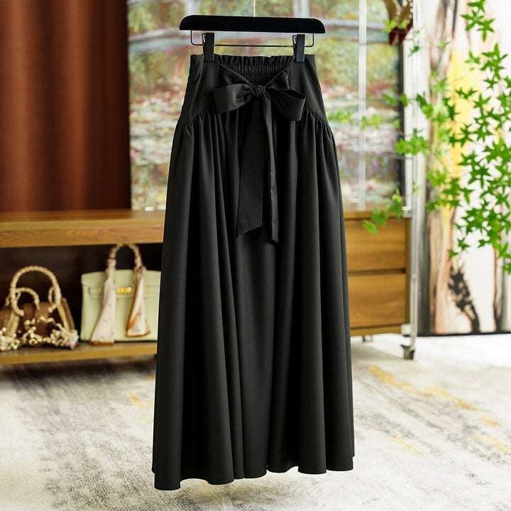 Women's Elegant Maxi Skirt with Waist Belt Mune Fashion