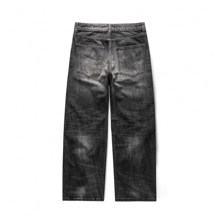 Men's loosely cut straight jeans in workwear style with used effect Mune Fashion