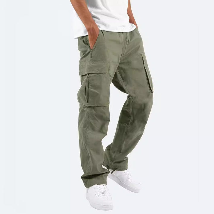 Men's casual cotton cargo pants with multiple pockets and adjustable hem Mune Fashion