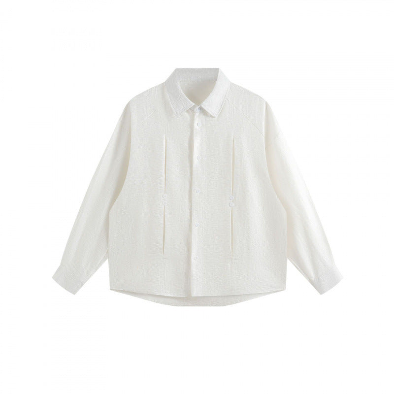 Women Oversized Textured Shirt with Concealed Button Placket and Boxy Silhouette Mune Fashion