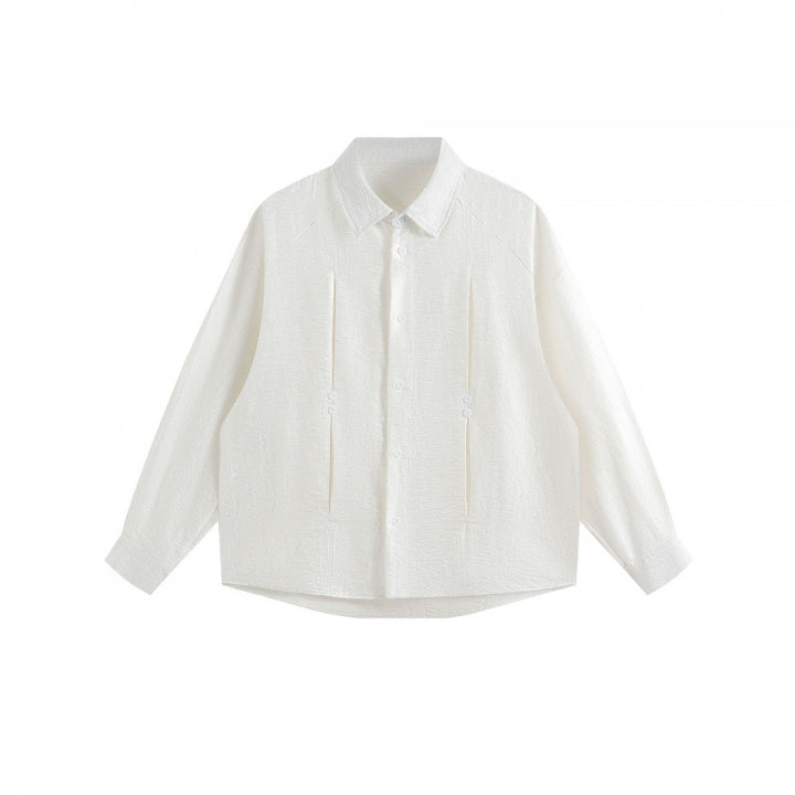 Women Oversized Textured Shirt with Concealed Button Placket and Boxy Silhouette Mune Fashion