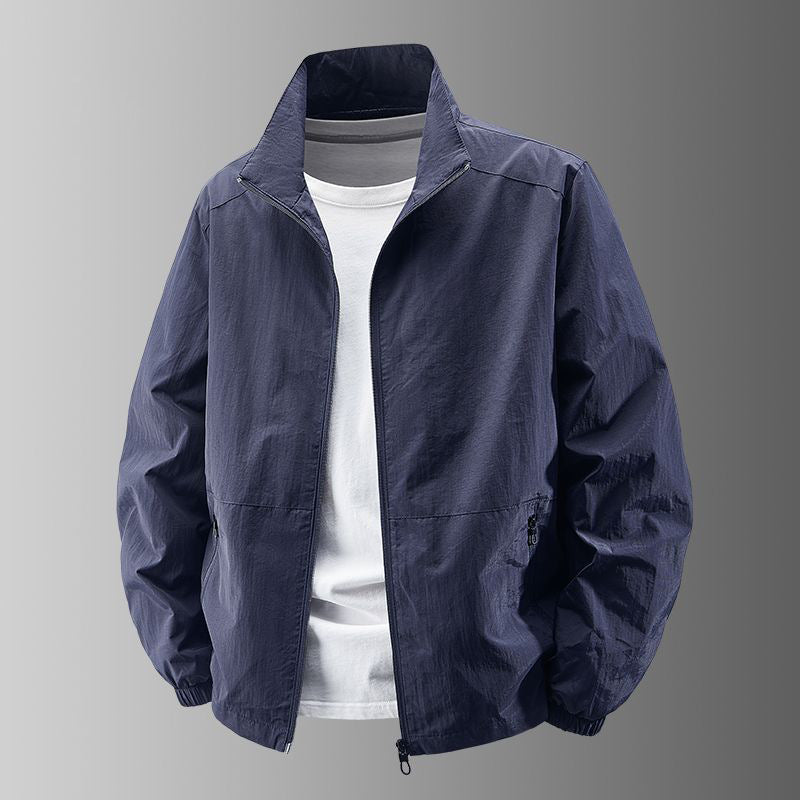 Men's Ultra-Lightweight Urban Windbreaker with Stand-Up Collar, Two-Way Zipper and Elastic Cuffs Mune Fashion