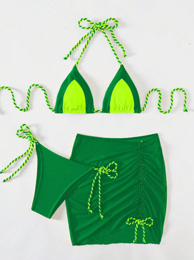 Women's bikini set with modern knot design and figure-hugging skirt Mune Fashion
