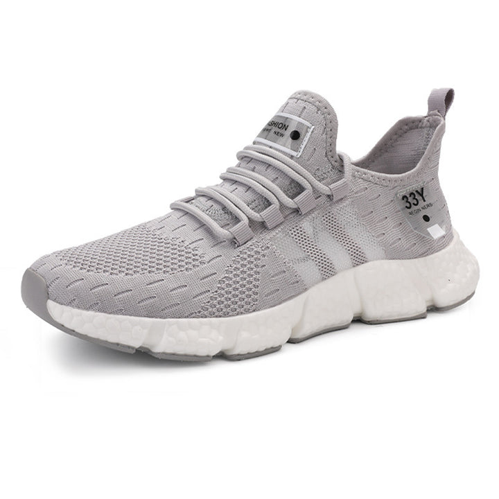 Men's Breathable Knit Sneakers with Cushioned Foam Sole and Stretch Heel Tab Mune Fashion