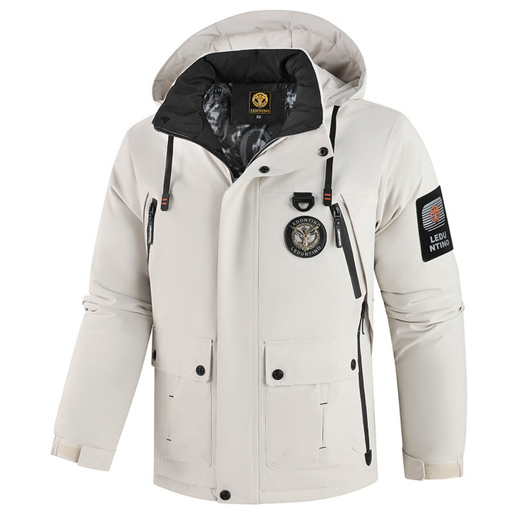 Men's urban softshell parka with detachable hood, concealed two-way zipper and breathable thermal lining Mune Fashion