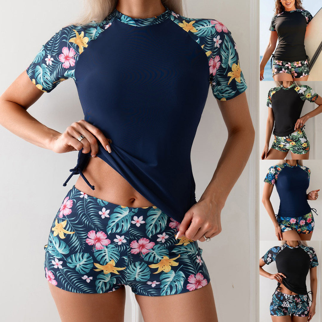 Ladies Surf and Sports Suit with Floral Accents Mune Fashion