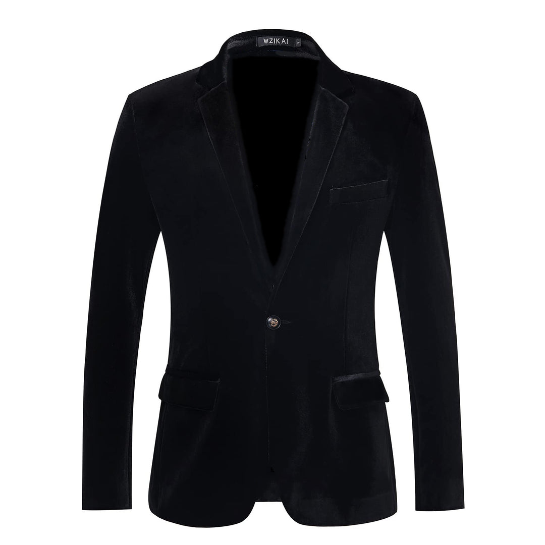 Men's custom tailored velvet blazer Slim Fit with single-breasted button placket and flap pockets Mune Fashion
