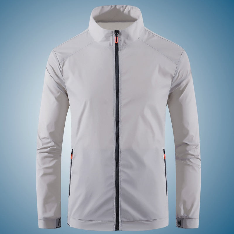 Men's nano ultralight windproof leisure jacket with stand-up collar concealed zipper and zippered pockets Mune Fashion