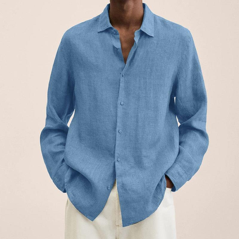 Men's light linen shirt with classic collar and casual relaxed fit Mune Fashion