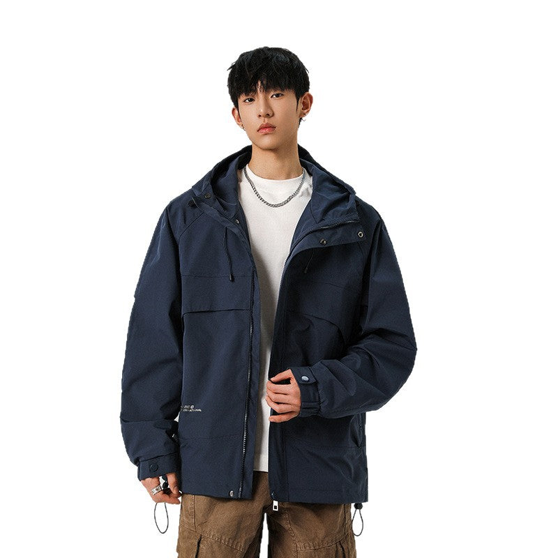 Men's technical hooded softshell jacket with high collar and adjustable hem Mune Fashion