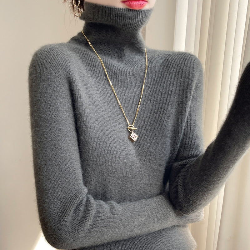 Ladies Slim-Fit Turtleneck Sweater made of soft Angora mix Mune Fashion
