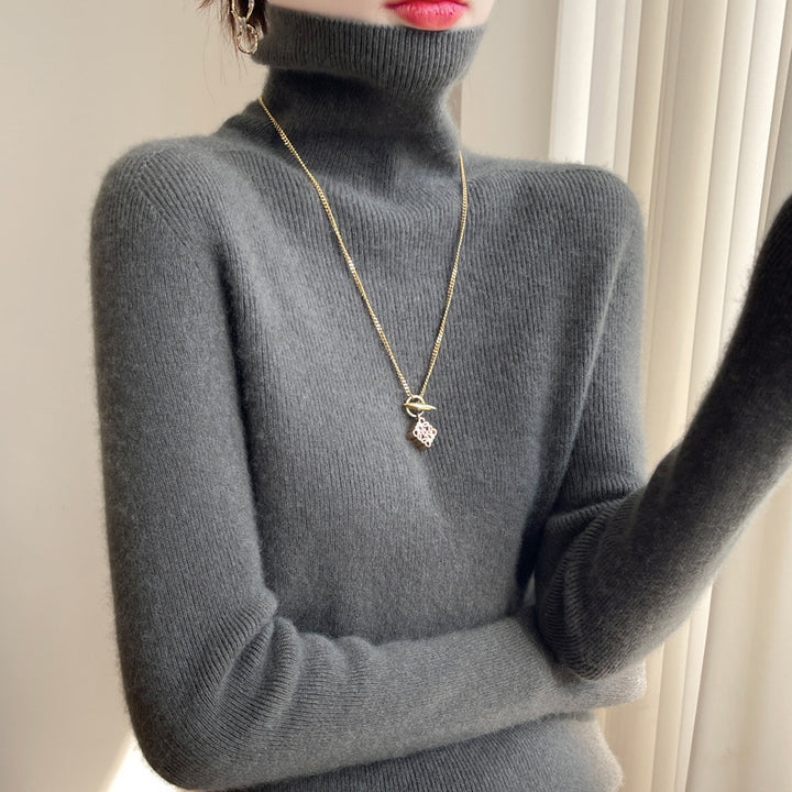 Ladies Slim-Fit Turtleneck Sweater made of soft Angora mix Mune Fashion