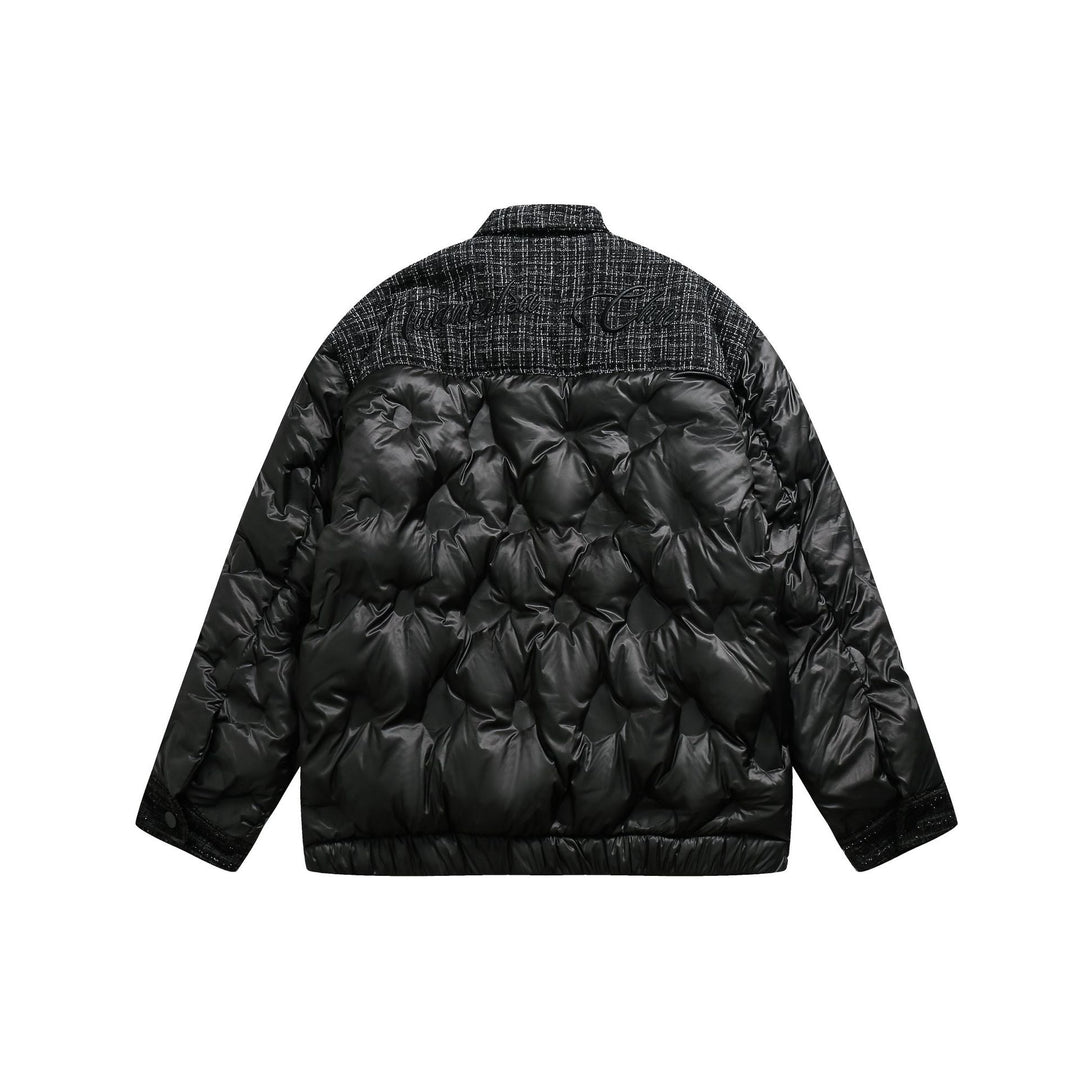 Women's quilted shirt jacket with tweed trim and flap pockets Mune Fashion