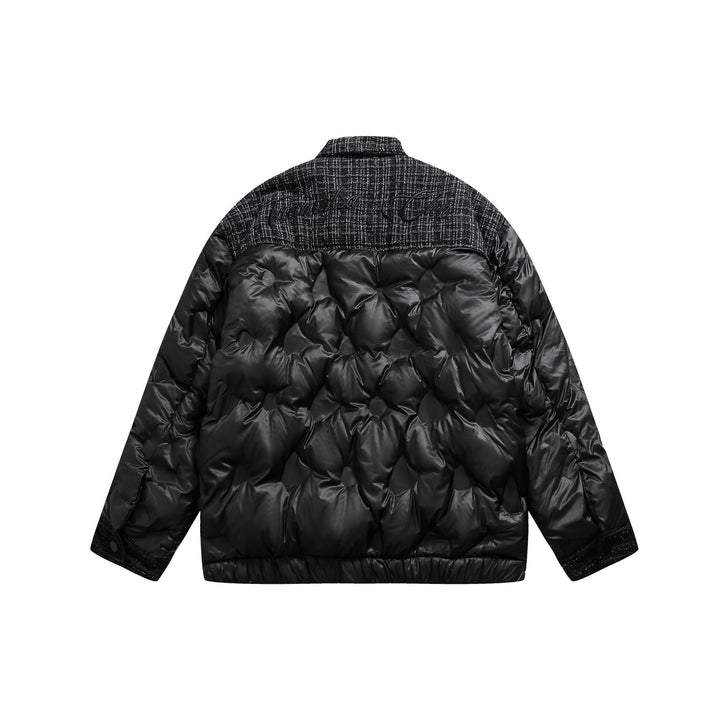 Women's quilted shirt jacket with tweed trim and flap pockets Mune Fashion