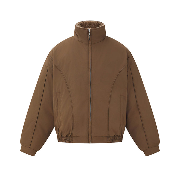 Unisex Boxy Isolation Jacket with High Stand-Up Collar and Teddy Lining Mune Fashion