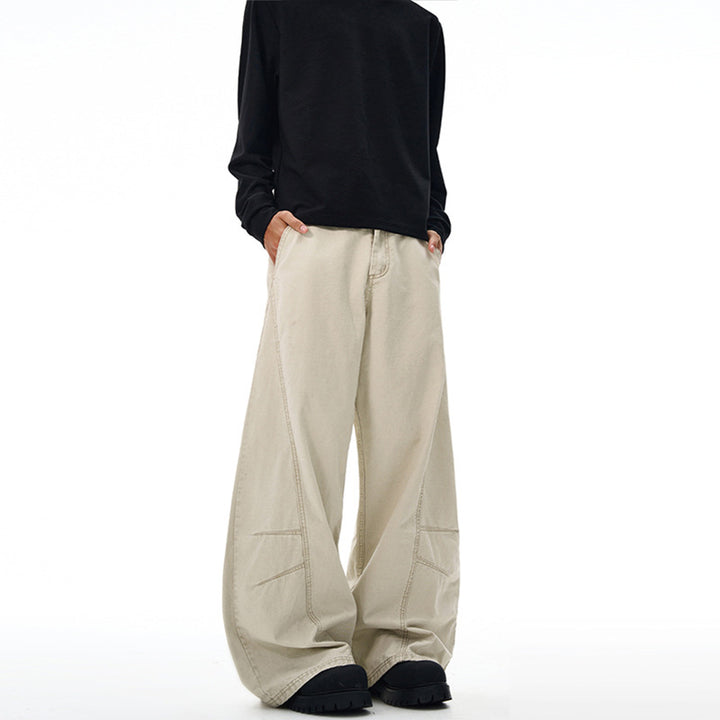 Men Wide-Cut Workwear Palazzo Pants made of sturdy cotton twill with panel seams Mune Fashion