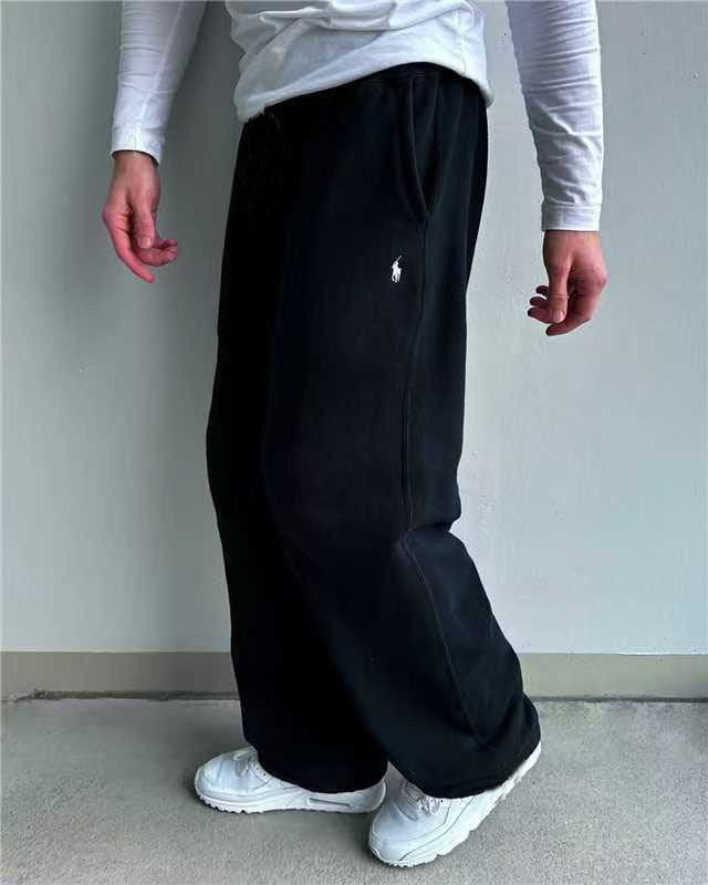 Men's Loose Baggy Sweatpants with Elastic Waistband and Embroidered Logo Mune Fashion