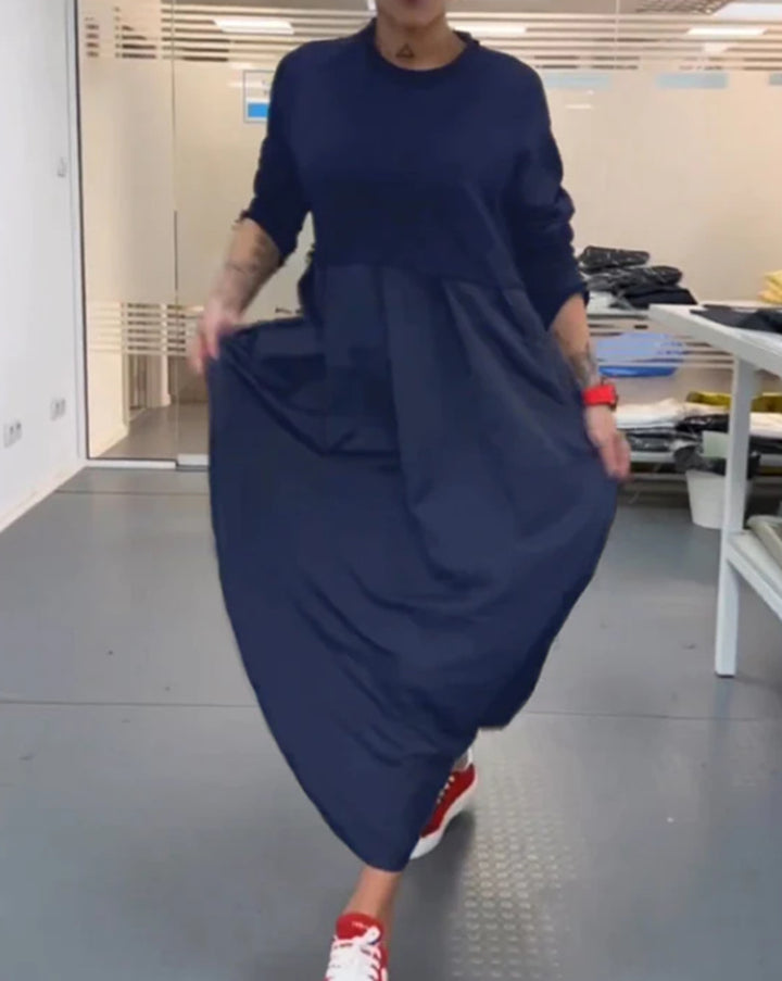 Women's nan oversized maxi dress with deep yoke and side pockets Mune Fashion