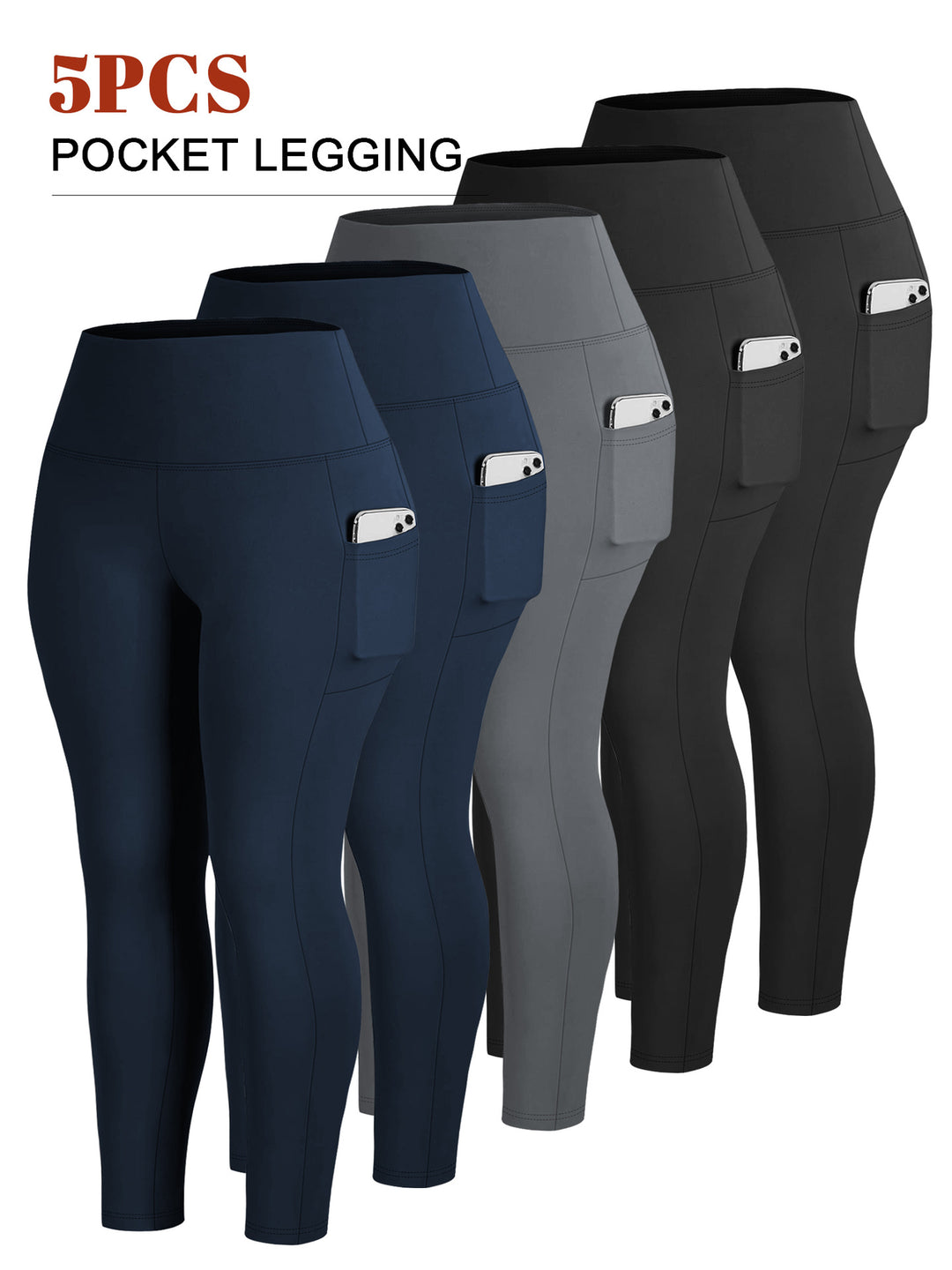 Women's ankle-high sports leggings with high waistband and side smartphone pocket Mune Fashion