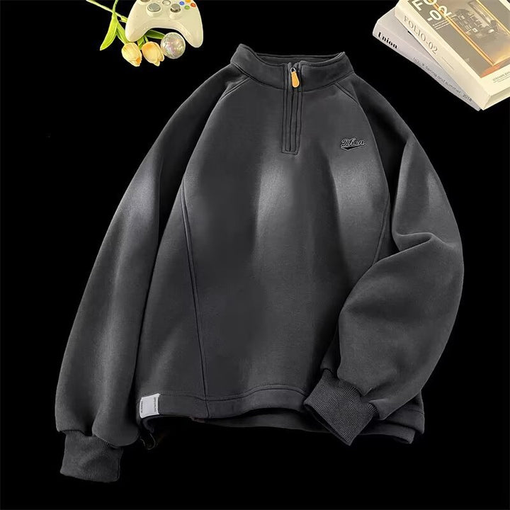 Ladies Urban Fleece Pullover with Stand-up Collar Mune Fashion