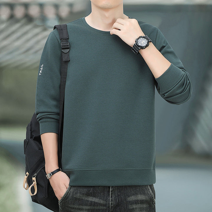 Men's Crew Neck Sweatshirt with Brushed Interior and Slim Hem Mune Fashion