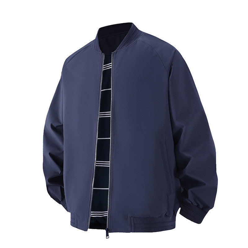 Men's Lightweight Windbreaker Bomber Jacket with Raglan Sleeves, Elastic Cuffs, and Two-Way Zipper Mune Fashion