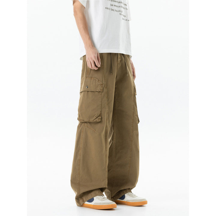 Men's Loose Cargo Pants in Baggy Cut with Utility Pockets and Drawstring Waist Mune Fashion