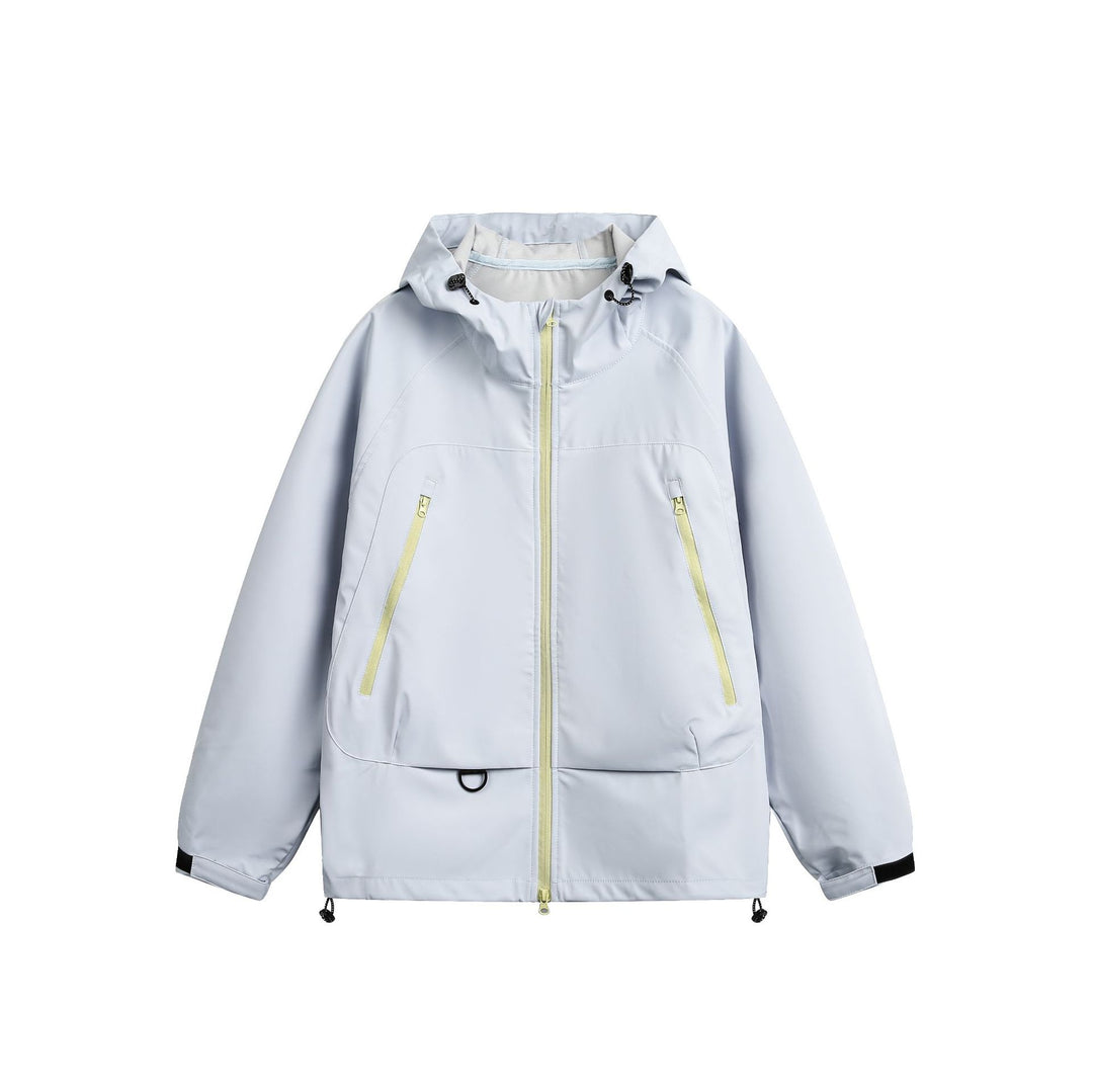 Women's Waterproof Softshell Rain Jacket with Hood, Adjustable Hem and Contrasting Zippers Mune Fashion