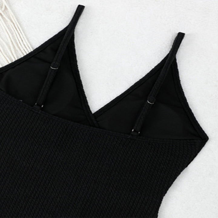 Women Elegant High-Cut One-Piece with Ruffle Details Mune Fashion