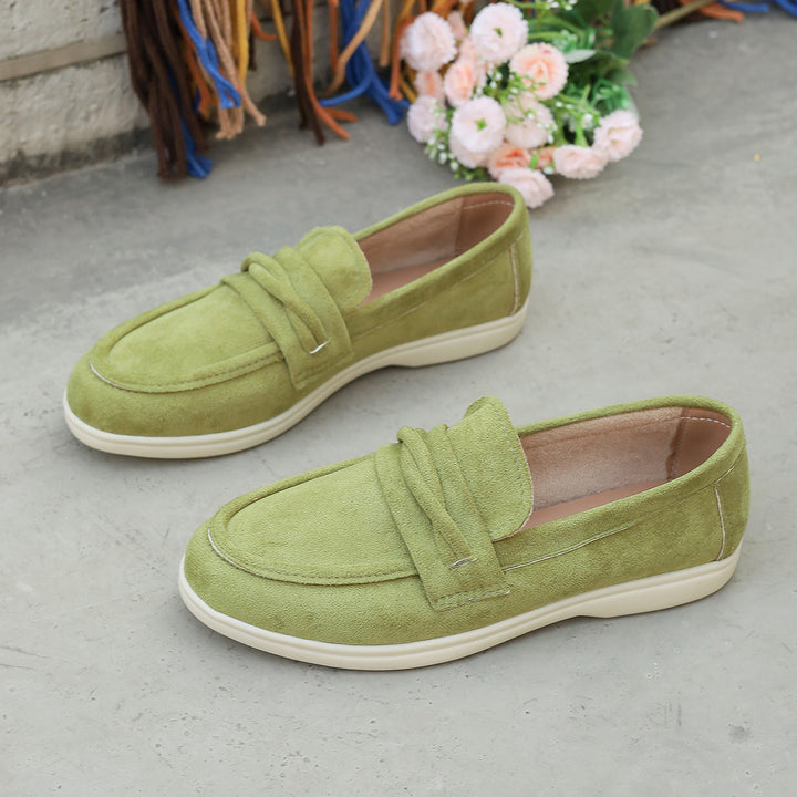 Women's elegant suede-look loafers with padded comfort insole Mune Fashion