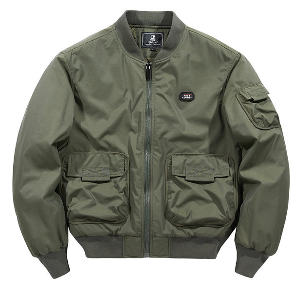 Men's Short Cut Utility Bomber with Multifunction Pockets and Ribbed Cuff Mune Fashion