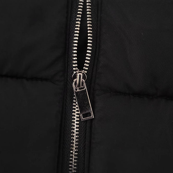 Women's Short Quilted Jacket with Stand-Up Collar, Zipper and Elastic Cuffs Mune Fashion