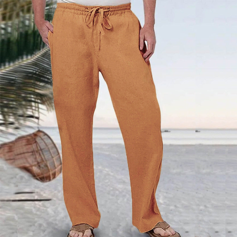 Men's soft lounge pants made of cotton jersey with elastic drawstring waistband and side pockets Mune Fashion