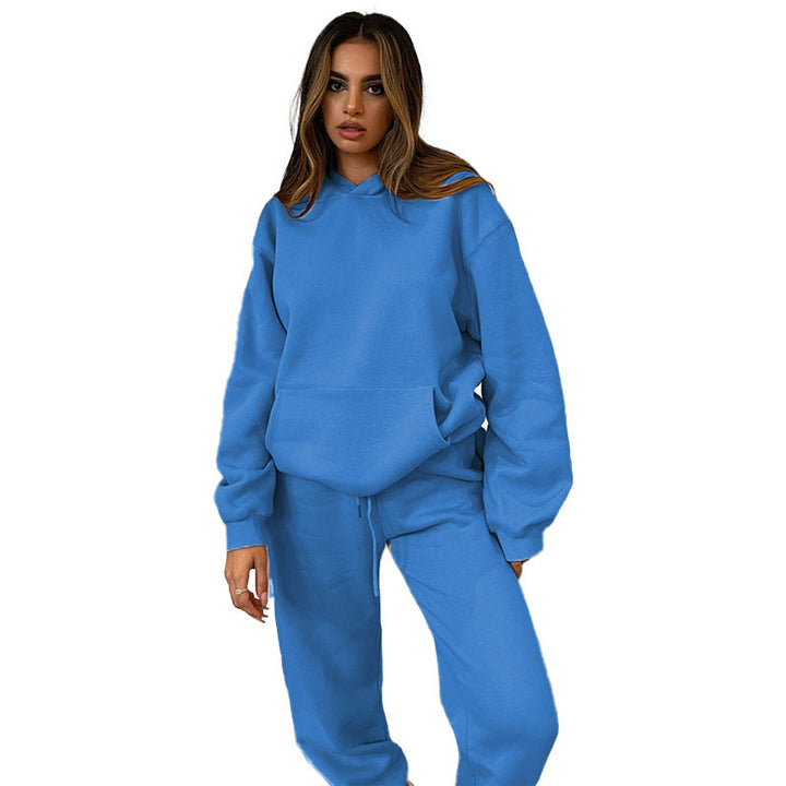 Women's casual oversized hoodie loungewear set with fleece-lined hoodie and high-waisted joggers Mune Fashion