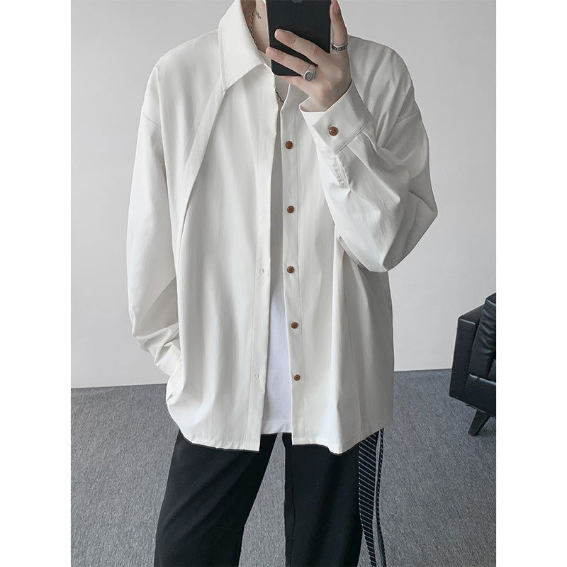 Men's Oversized Shirt Jacket made of lightweight cotton blend with straight cut & button placket Mune Fashion